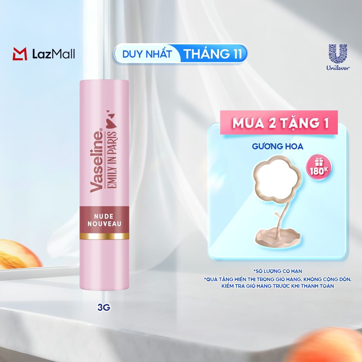 [New] Son dưỡng môi Vaseline Emily Paris Nude Nouveau 3g (Nude Hiện Đại)