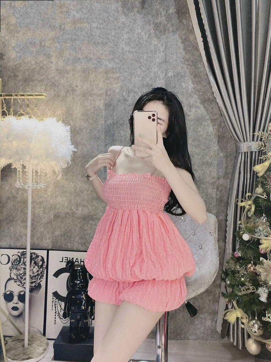 Set bí vải xốp hai dây màu trơn