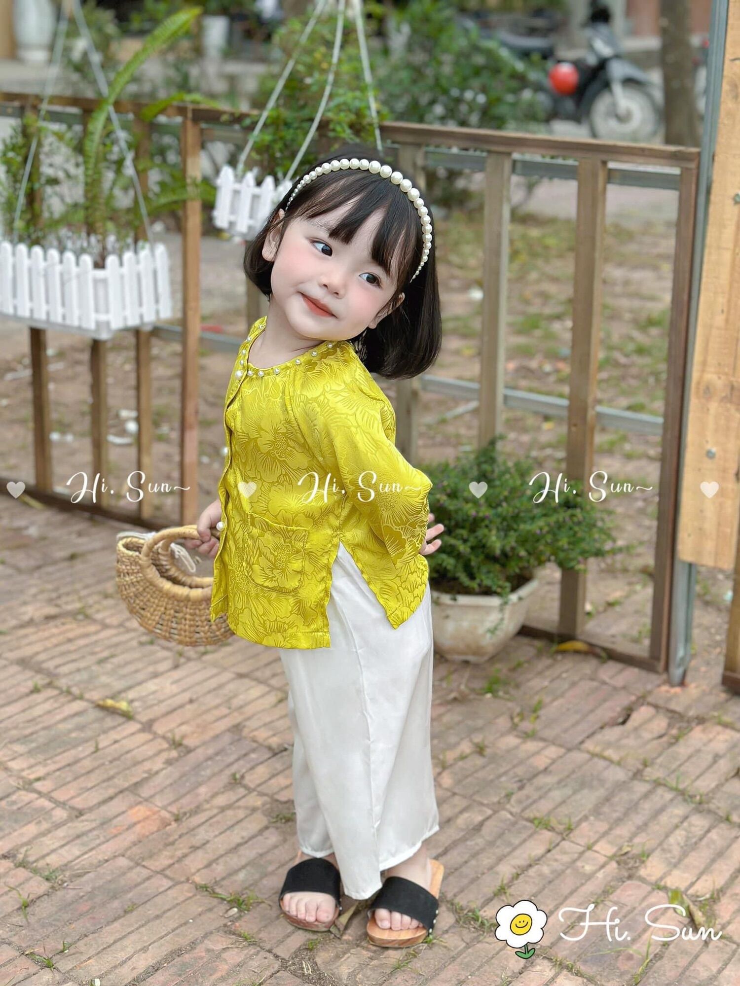 Bộ quần áo bà ba 3 màu cho bé gái