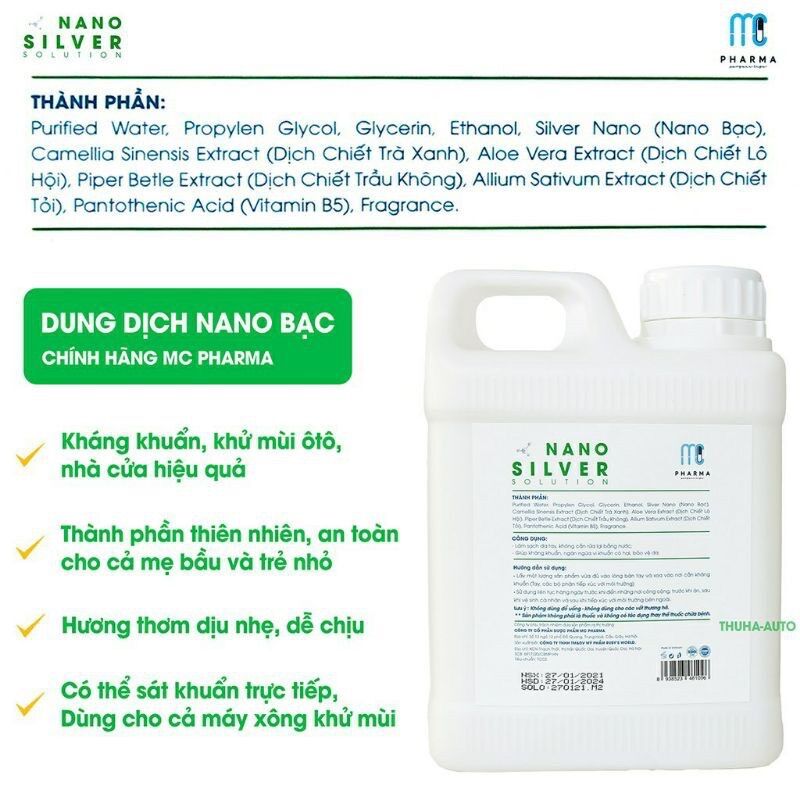 DUNG DỊCH PHUN KHÓI KHỬ KHUẨN NANO SILVER ( Can 1L)