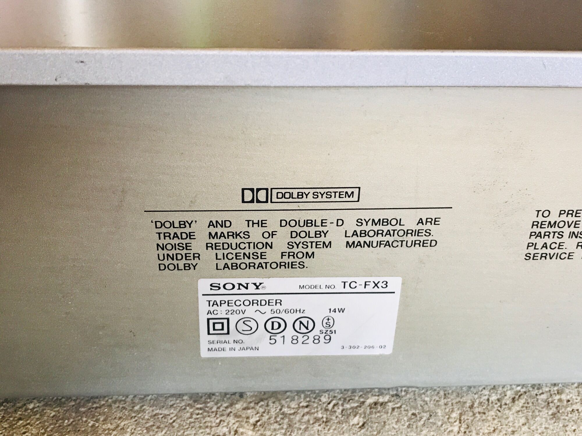 Đầu cassette Deck SONY CT-FX3 Nhật cực mới