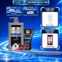 [Tặng kèm sữa rửa mặt 100 ml] Tắm gội 2 trong 1 Romano 2in1 Vip Vision 650g/chai