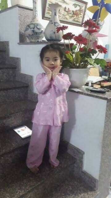 Bà ba gấm lá tre cho bé gái