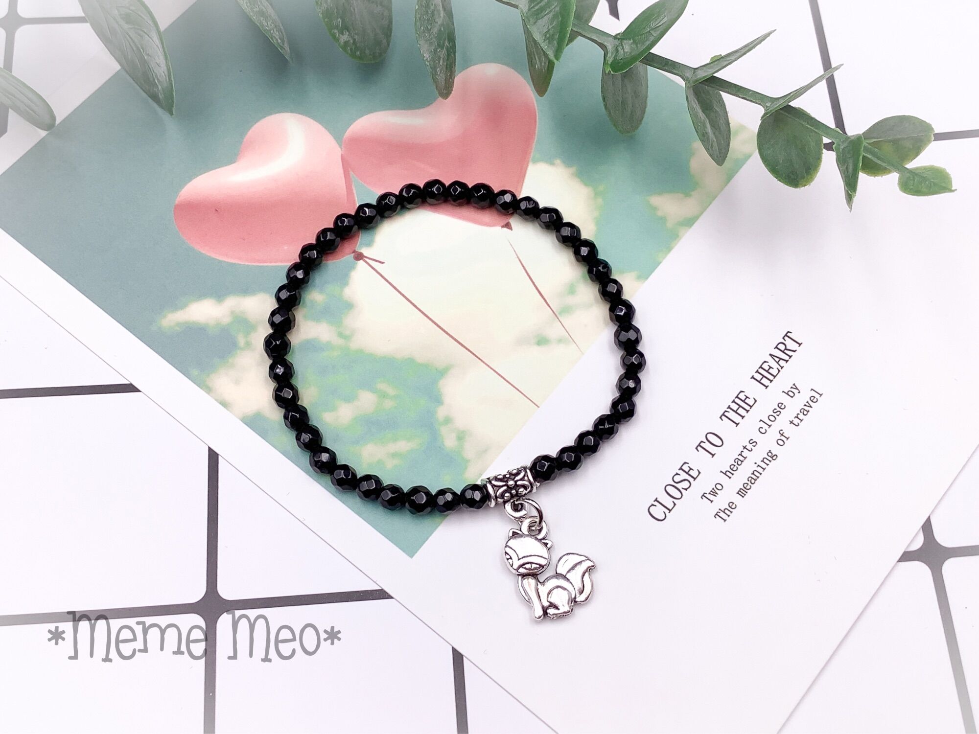 Vòng tay chuỗi hạt đá mã não mặt tiểu hồ ly