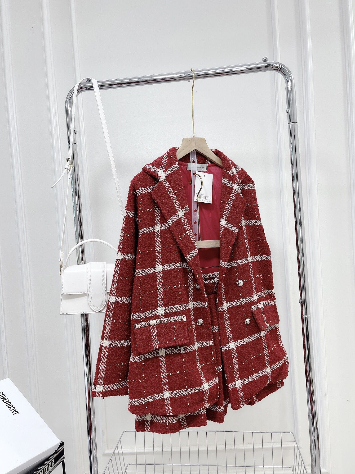 Sét váy dạ đỏ sẵn hàng TL92