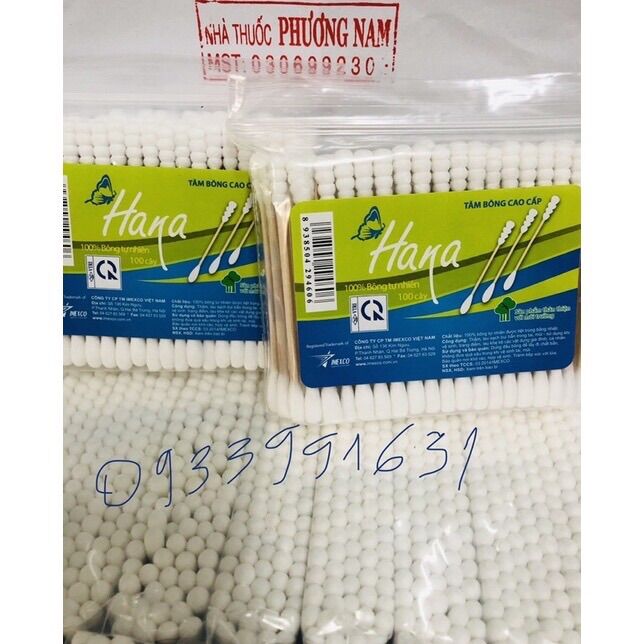 Bông tăm cây gỗ Hana-Bịch 100cây