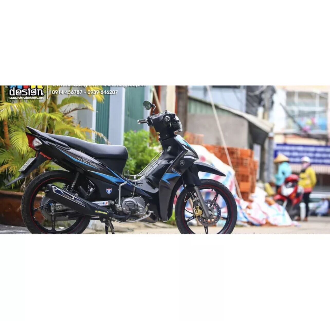 Tem sirius FI đen xanh tem chế