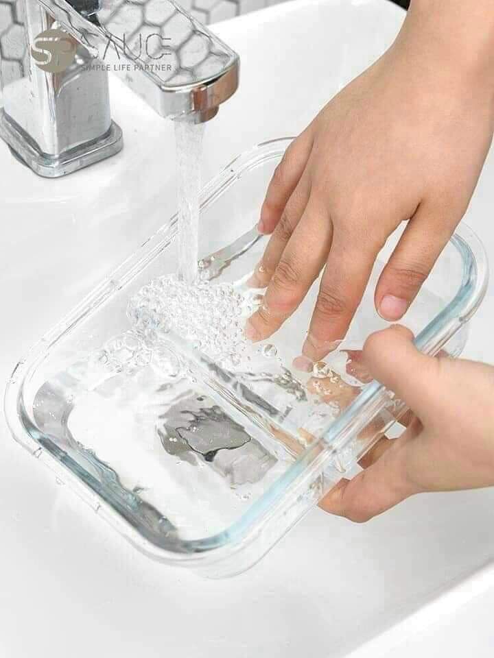 Thố thủy tinh 2 ngăn có nắp khóa