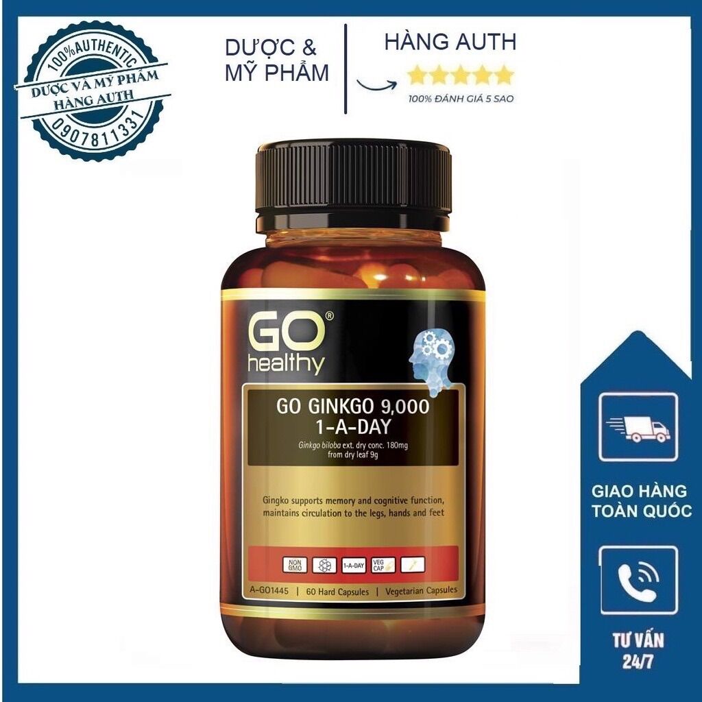 Bổ não go healthy ginkgo 9000 tăng cường tuần hoàn não cải thiện trí nhớ