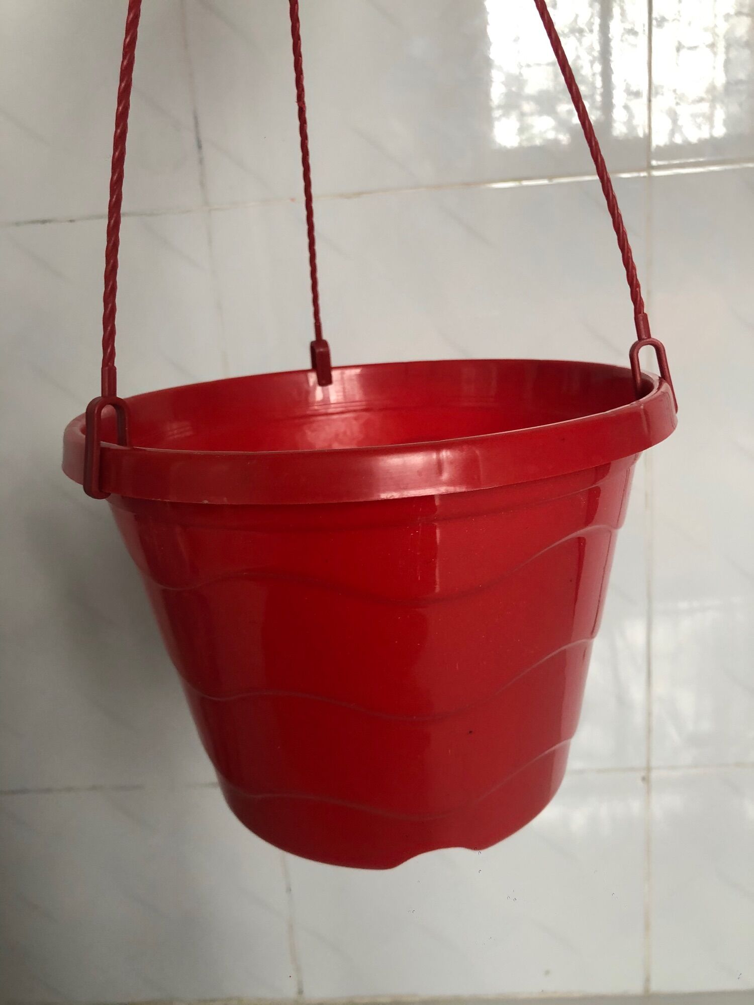 Chậu treo 10 cái kèm dây treo màu đỏ