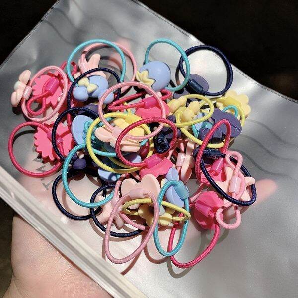 Set 20 dây cột tóc cho bé kèm túi zip tiện dụng