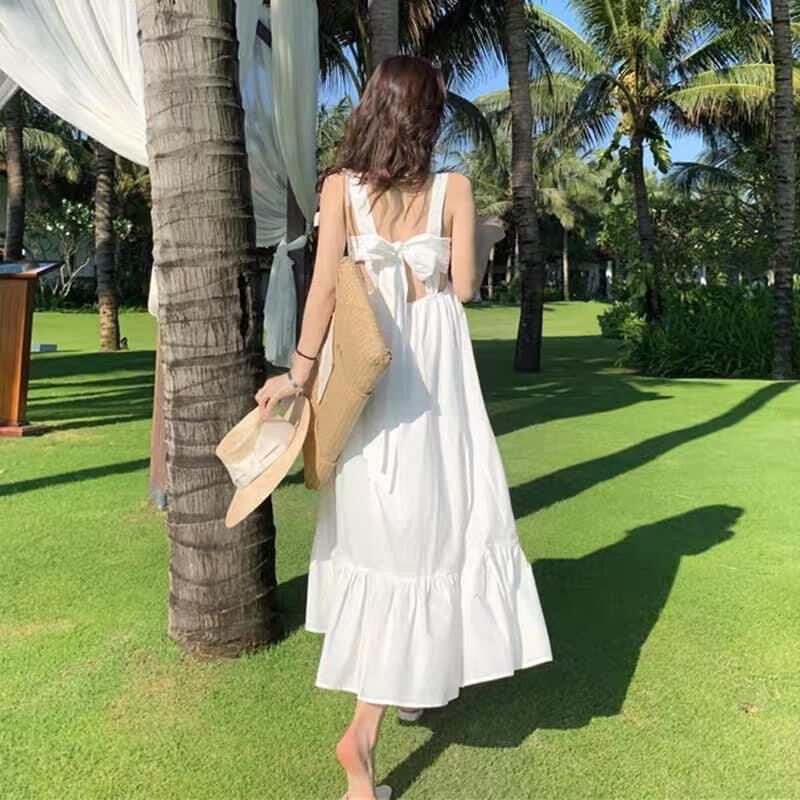Váy - Đầm 2 Dây, Váy Maxi Đi Biển Dáng Dài