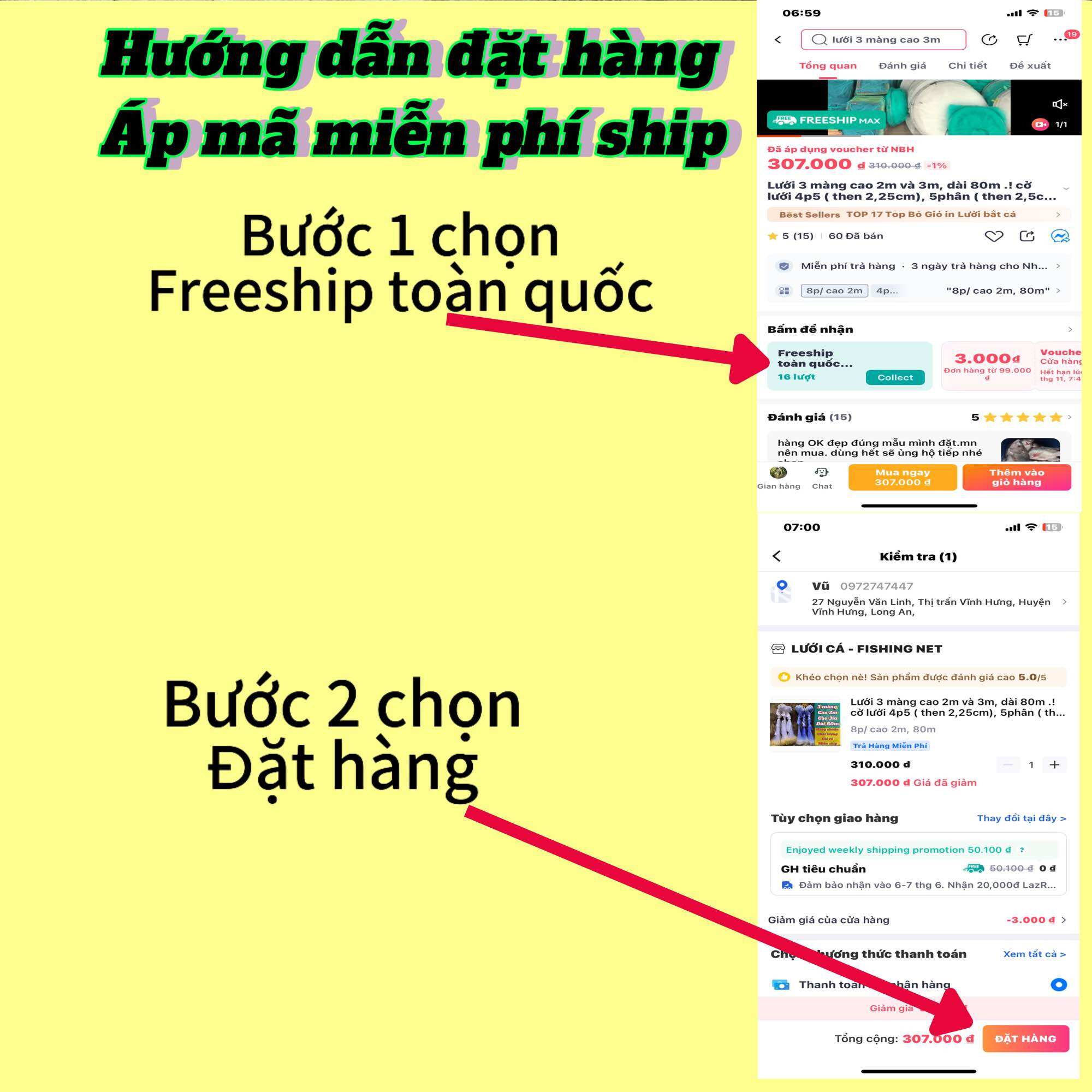 Lưới 3 màng cao 2m và 3m, dài 80m .! cở lưới 4p5 ( then 2,25cm), 5phân ( then 2,5cm), 6phân (then 3cm), 7phân (then 3,5cm), 8phân ( then 4cm), 10phân (then 5cm), 12phân (then 6cm).! Anh chị nhớ áp mã miễn phí vận chuyển trước khi đặt hàng nhé.!