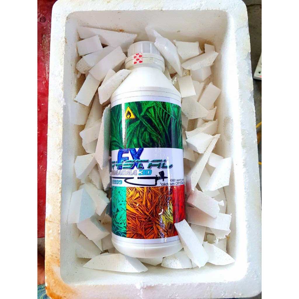 0,5L- 1L Chất Crystal FX phụ da sơn hiệu ứng pha lê băng chai 1lit