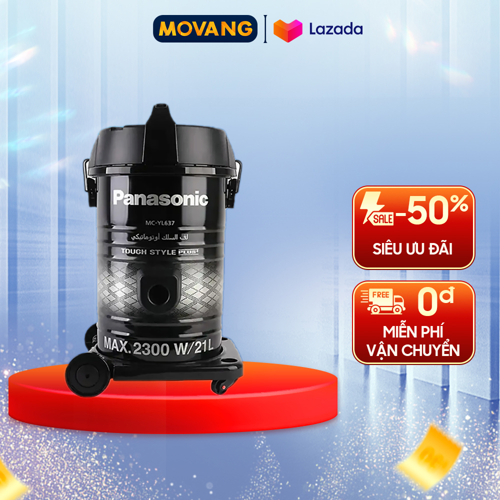 - máy hút bụi panasonic mc-yl637sn49 - loại sản phẩm:túi chứa bụi - bộ lọc:hepa - công suất:2300w
