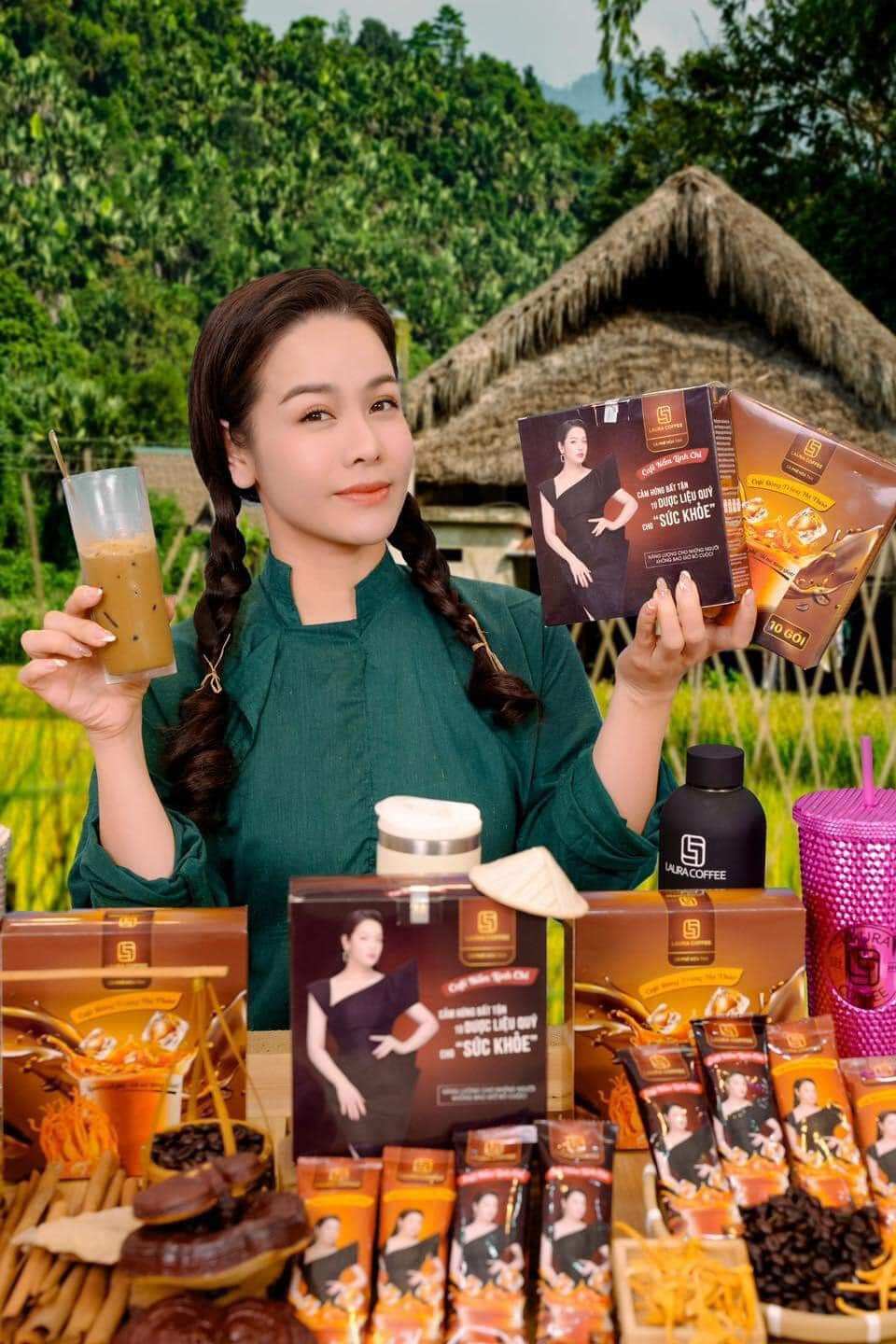 Cà phê laura sunshine nhật kim anh - cà phê nấm linh chi - cà phê đông trùng hạ thảo hộp 10 gói