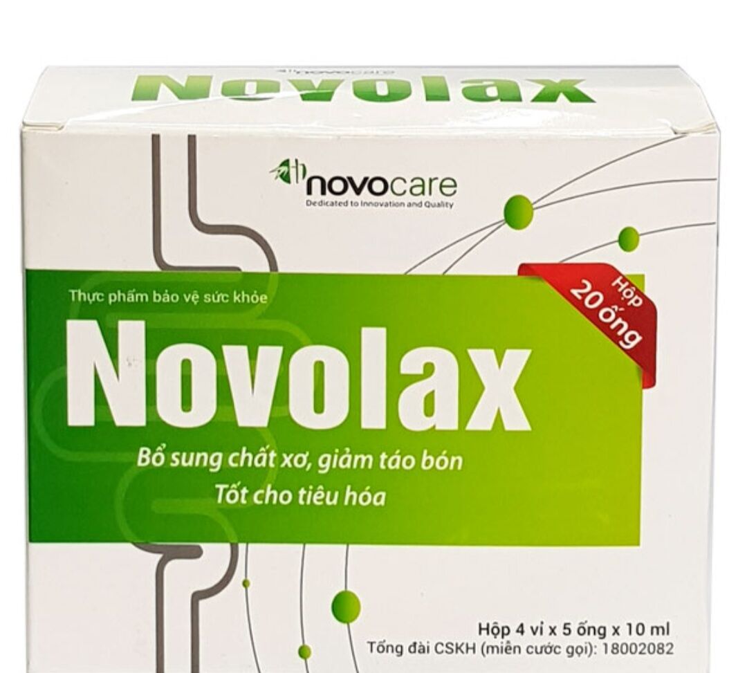 Bổ sung chất xơ giảm táo bón cho bé novolax hộp 20 ống nhựa
