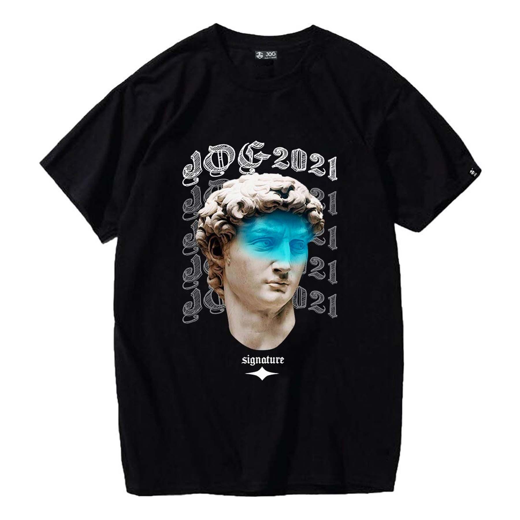 Áo thun jog signature oversize unisex nam nữ cotton 100% co giãn 4 chiều