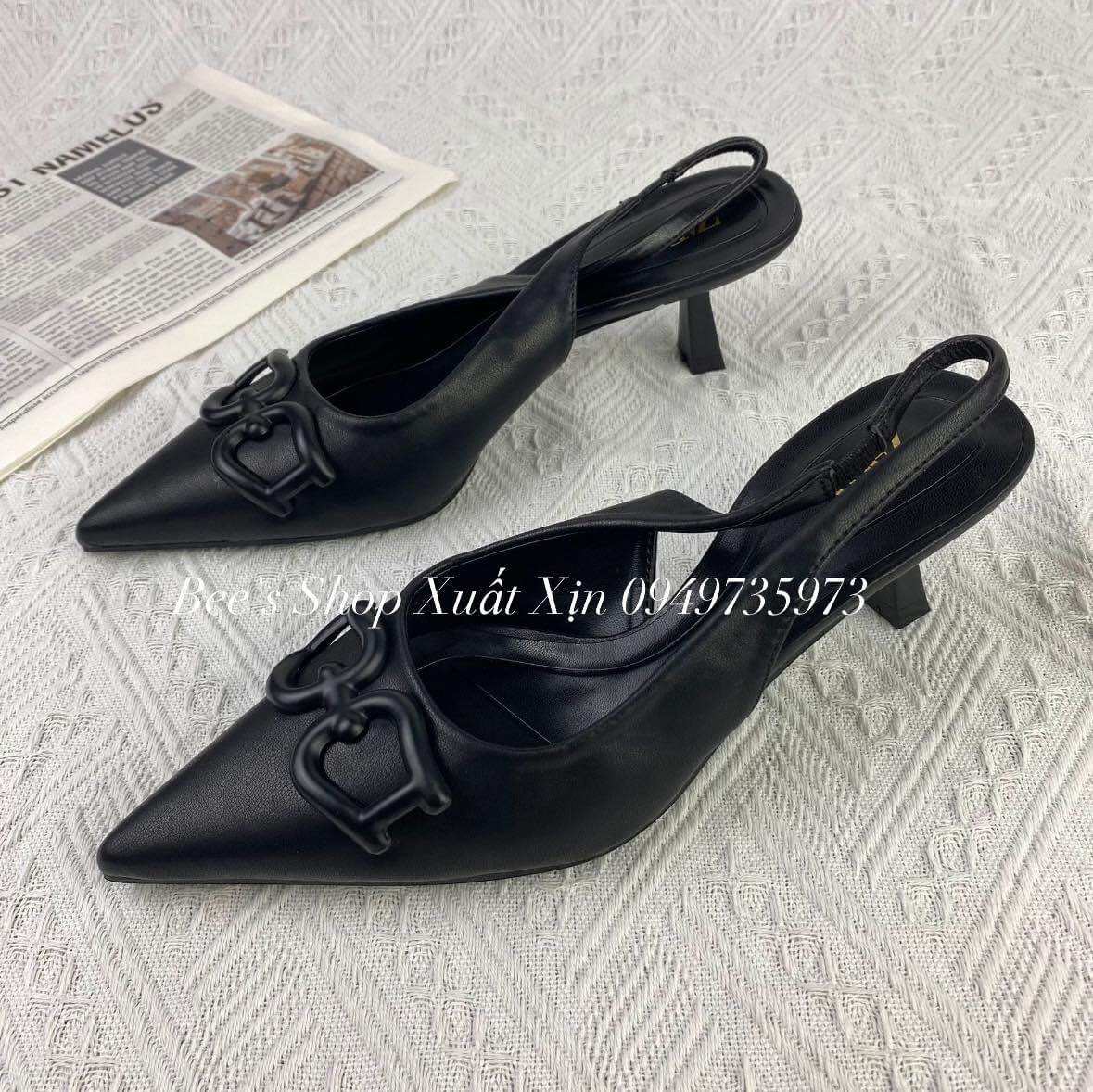 Giày Zara Gót nhọn mũi nhọn logo Full box tag