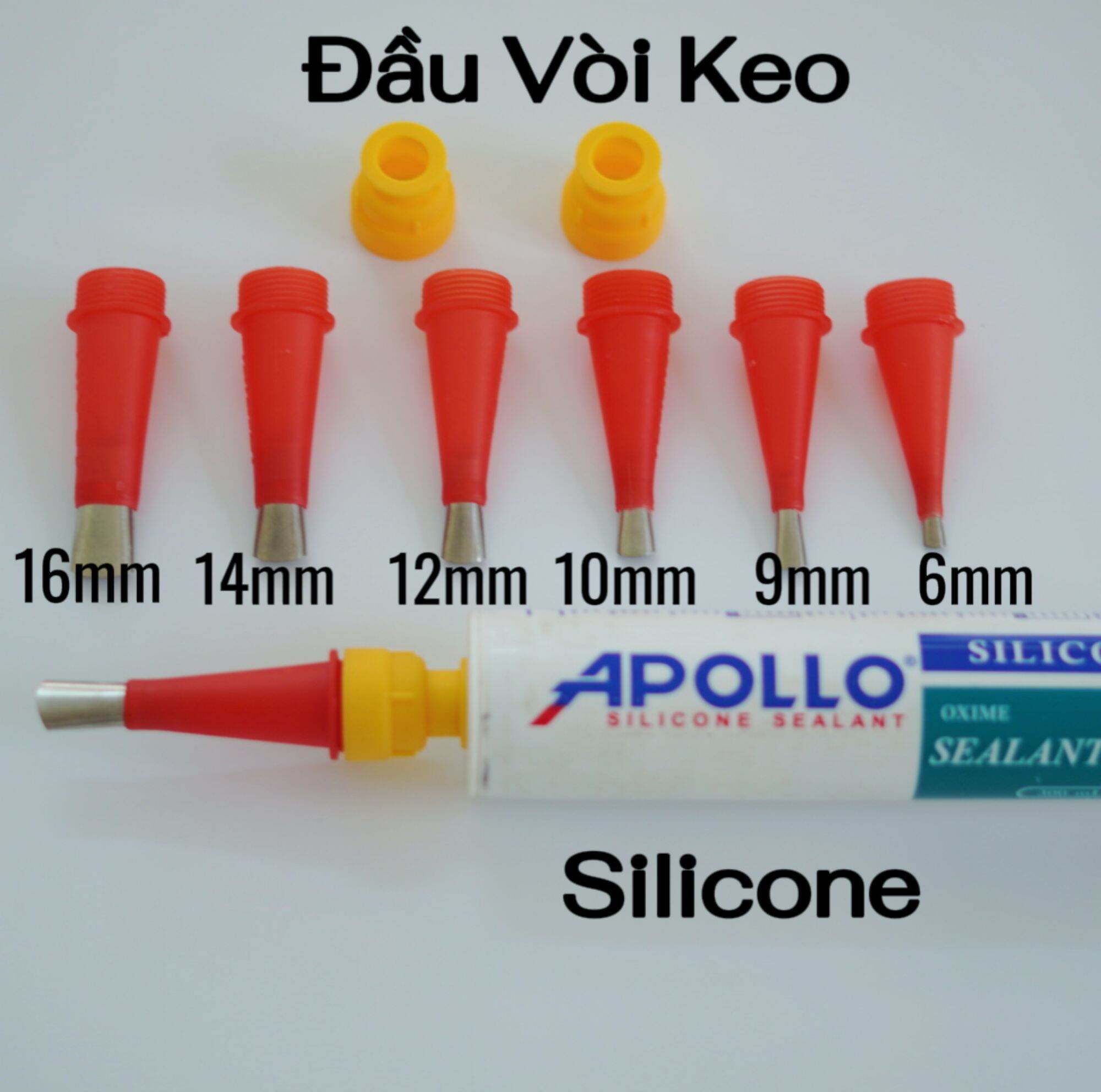 Vòi bơm keo silicon 6 vòi, đầu vòi keo silicon lọ