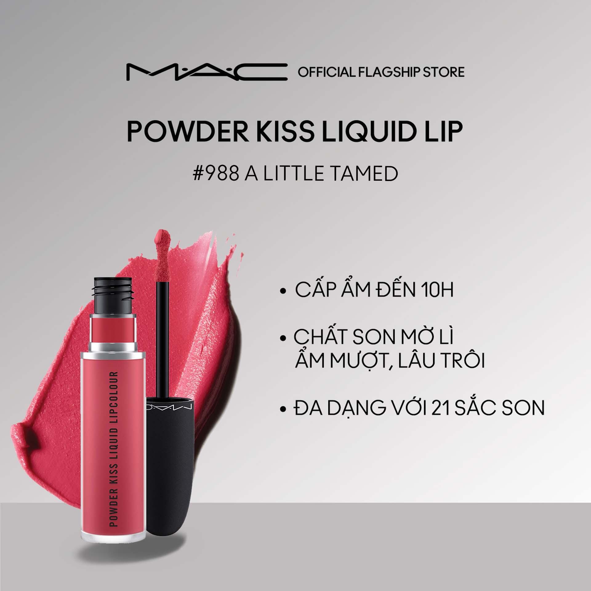[ƯU ĐÃI 25-29.5] Son kem MAC Powder Kiss Liquid Lipcolour/ Son kem chứa dưỡng ẩm với hiệu ứng lì nhẹ - sản phẩm trang điểm bán chạy