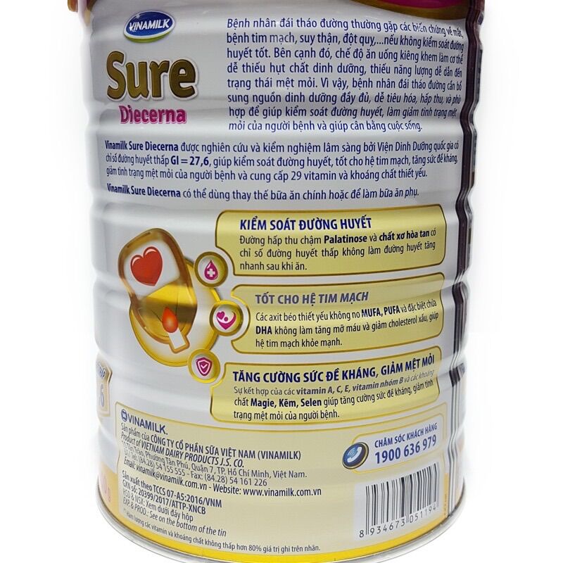 Sữa bột Vinamilk Sure Diecerna 400g