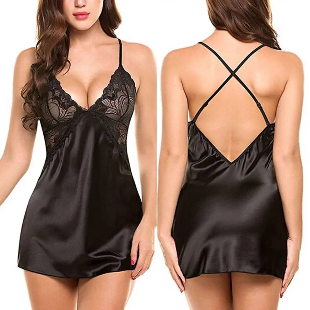 Đồ ngủ nữ satin ren gợi cảm Đồ lót nữ bộ đồ ngủ gợi cảm Quần áo gợi cảm Quần Áo nóng Kỳ Lạ