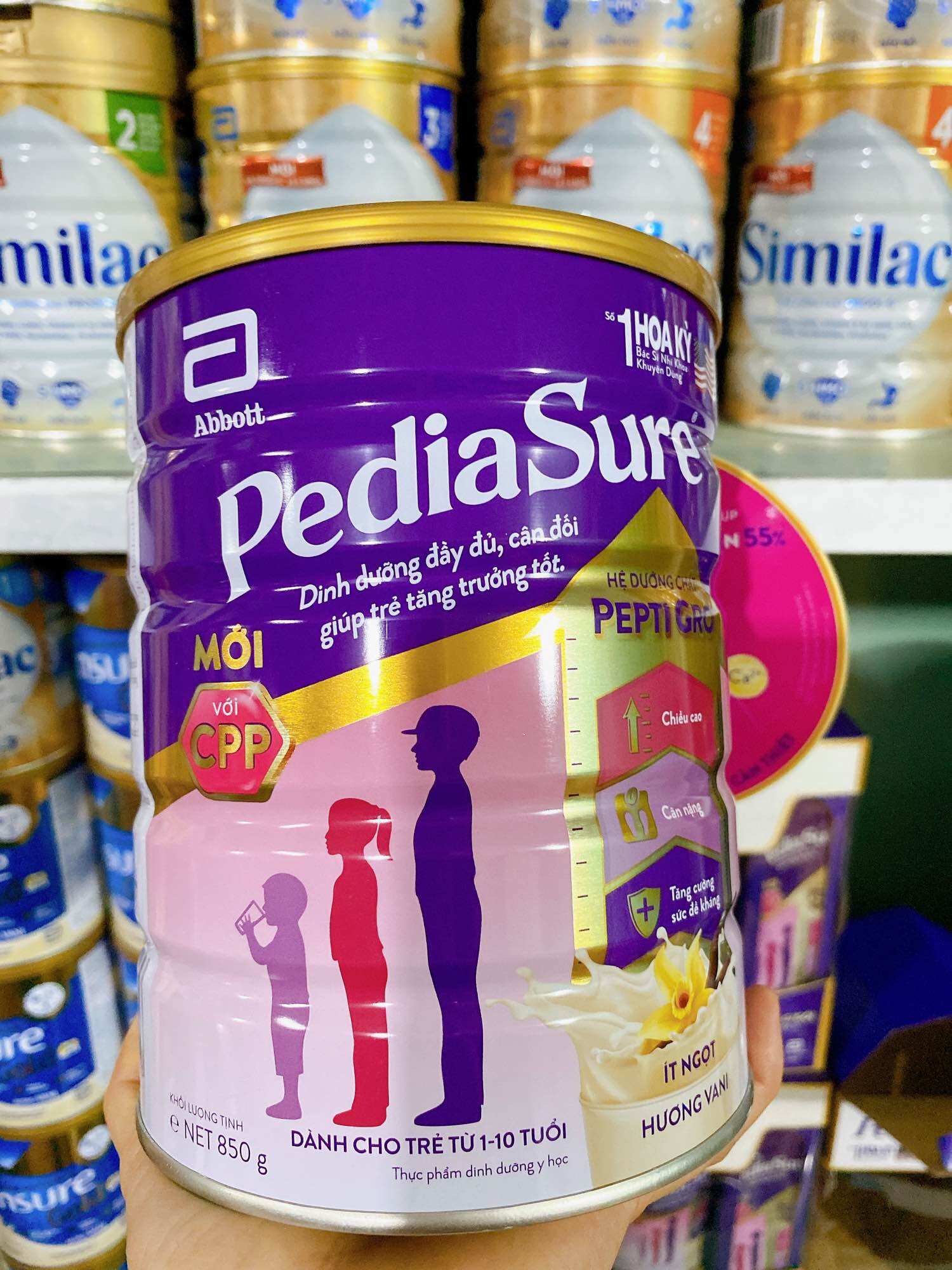 Sữa Pediasure lon 850g mẫu mới