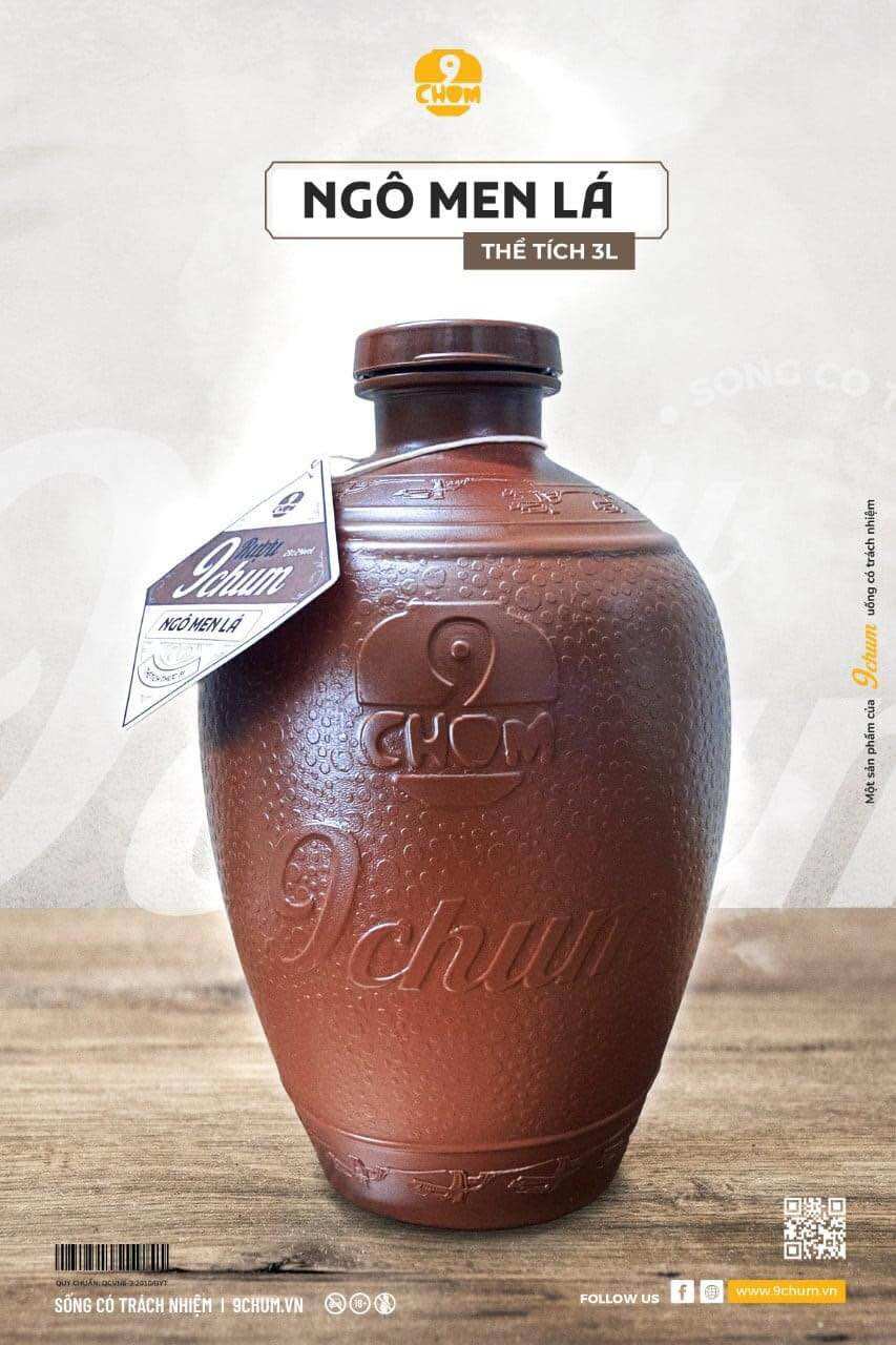 Rượu 9Chum Ngô Men Lá 3 lít