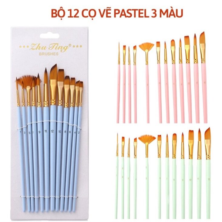 Bộ cọ 12 cây vẽ chuyên nghiệp loại xịn