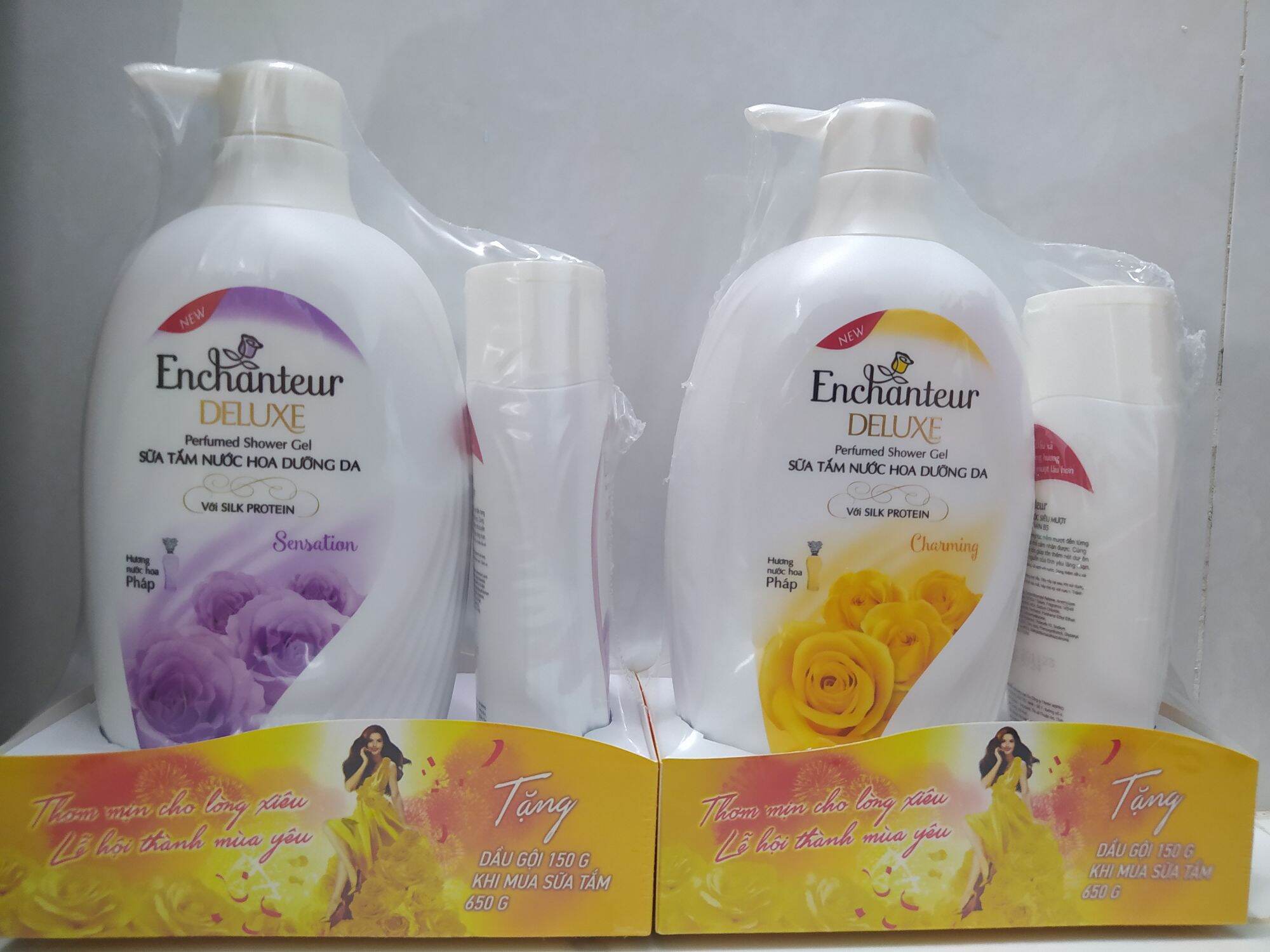 [Cam Kết Chính Hãng Đền Ngay 10 Triệu] Sữa Tắm Nước Hoa Dưỡng Da Cao Cấp Enchanteur 650G Tặng Kèm Dầu Gội Cùng Loại 150G