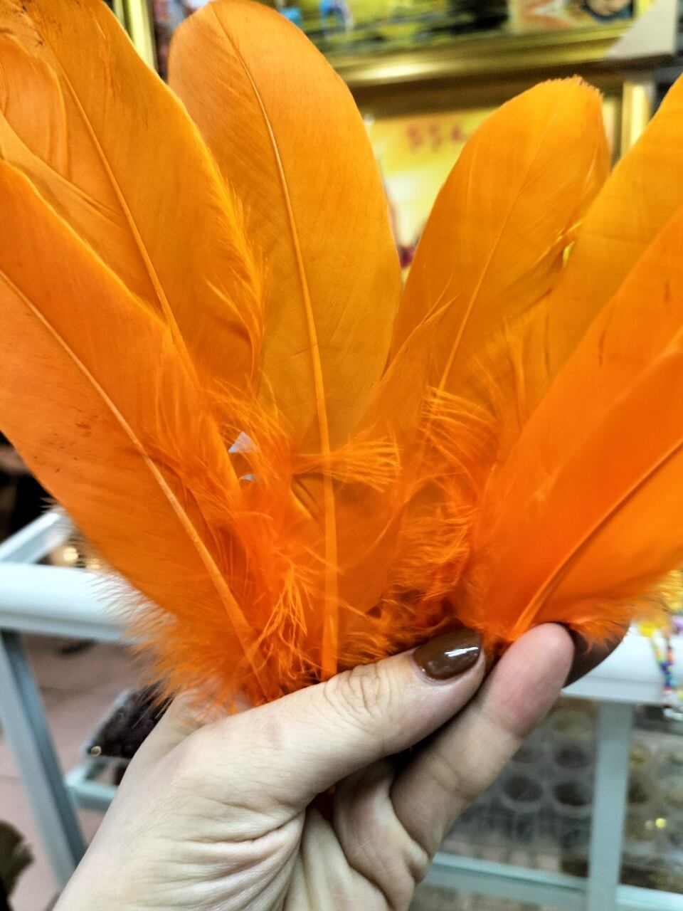 Lông gà nhân tạo trang trí làm handmade 10 cái