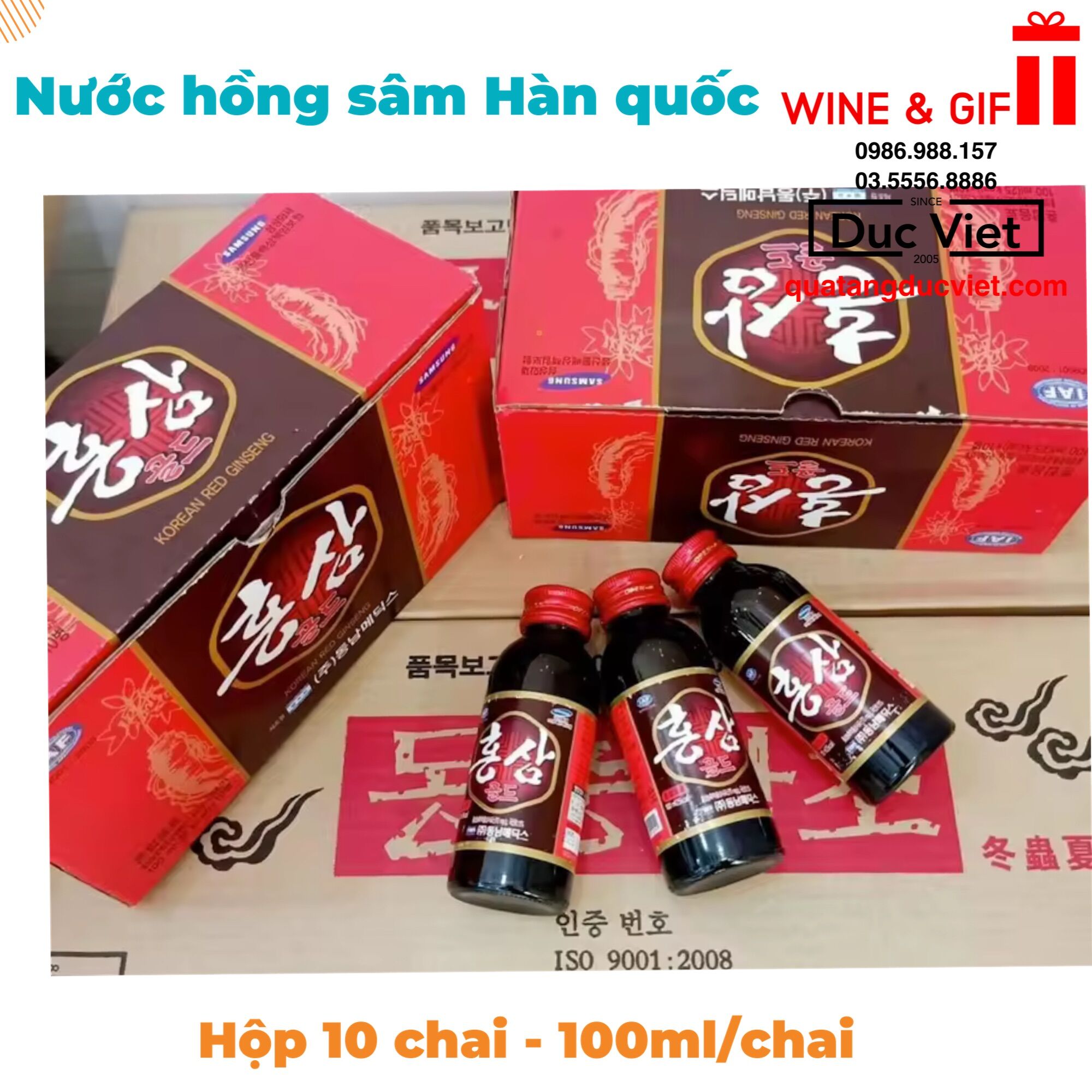 Nước hồng sâm/ Đông trùng chai hàn quốc 100 chai