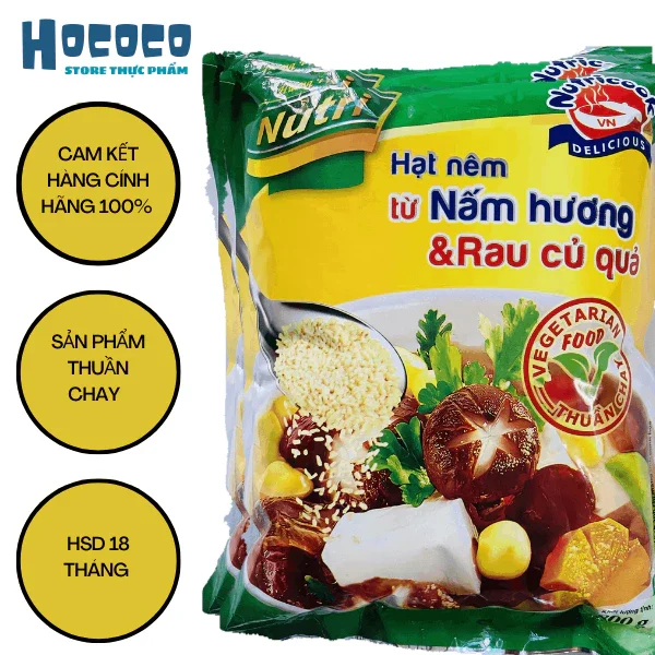 Hạt nêm chay từ nấm hương và rau củ quả nutricook 800g