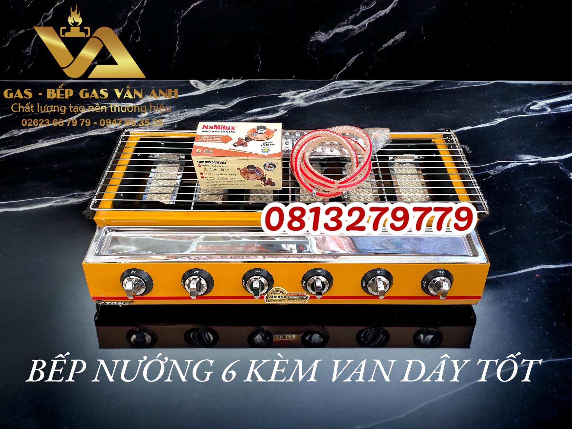 Bếp nướng gas 6 lò whatashi cao cấp