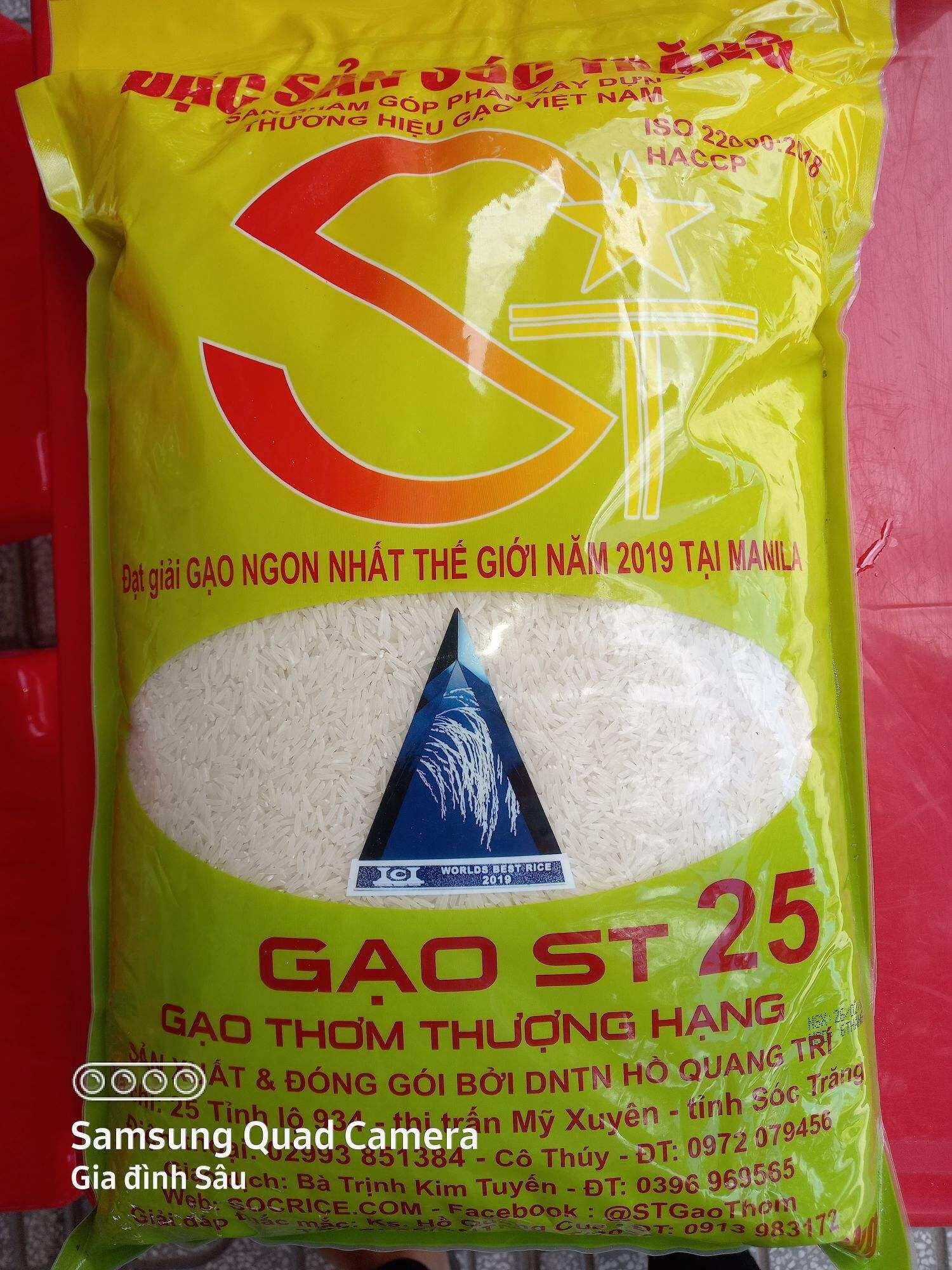 GẠO ST25 CHÍNH PHẨM . GẠO NGON NHẤT THẾ GIỚI. túi 5kg