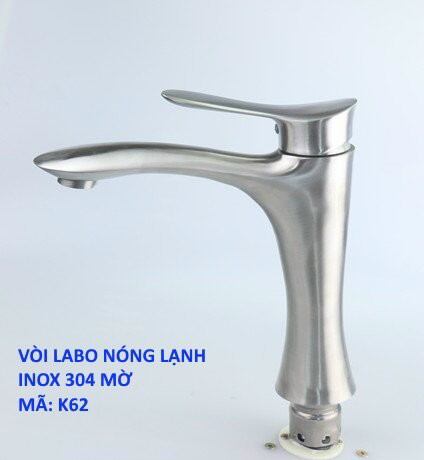 Vòi lavabo nóng lạnh Chất liệu inox sus 304 đúc nước mạnh + 2 dây cấp nóng lạnh inox