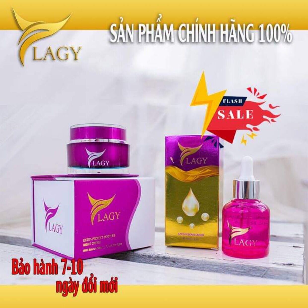 Bộ Kem Và Serum Ylagy Đẩy Lùi Và Ngăn Ngừa Mụn Nám Tàn Nhang Dưỡng Da Căng Mịn