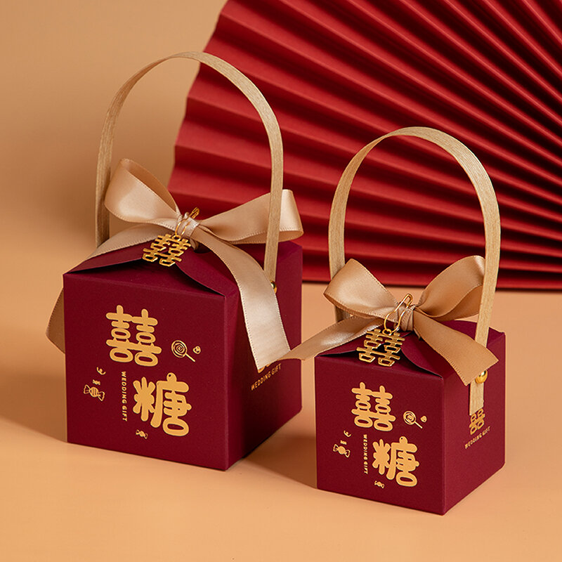Hộp kẹo xách tay cảm giác cao cấp mẫu mới 2024 hộp kẹo cưới kết hôn hộp kẹo quà tặng hôn lễ hộp quà hộp rỗng