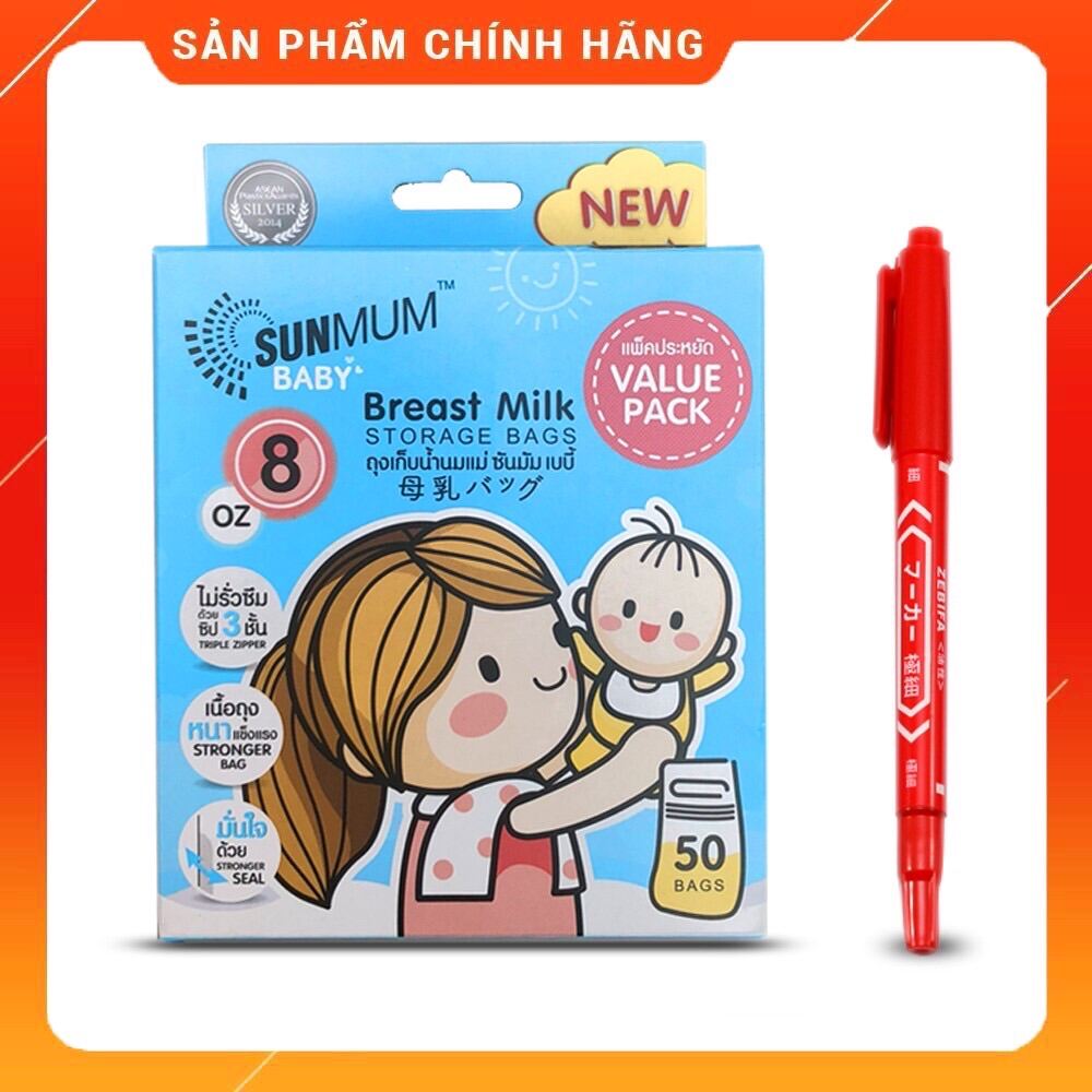 Túi trữ sữa SunMum dung tích 100 250ml, hàng nhập Thái Lan chính hãng