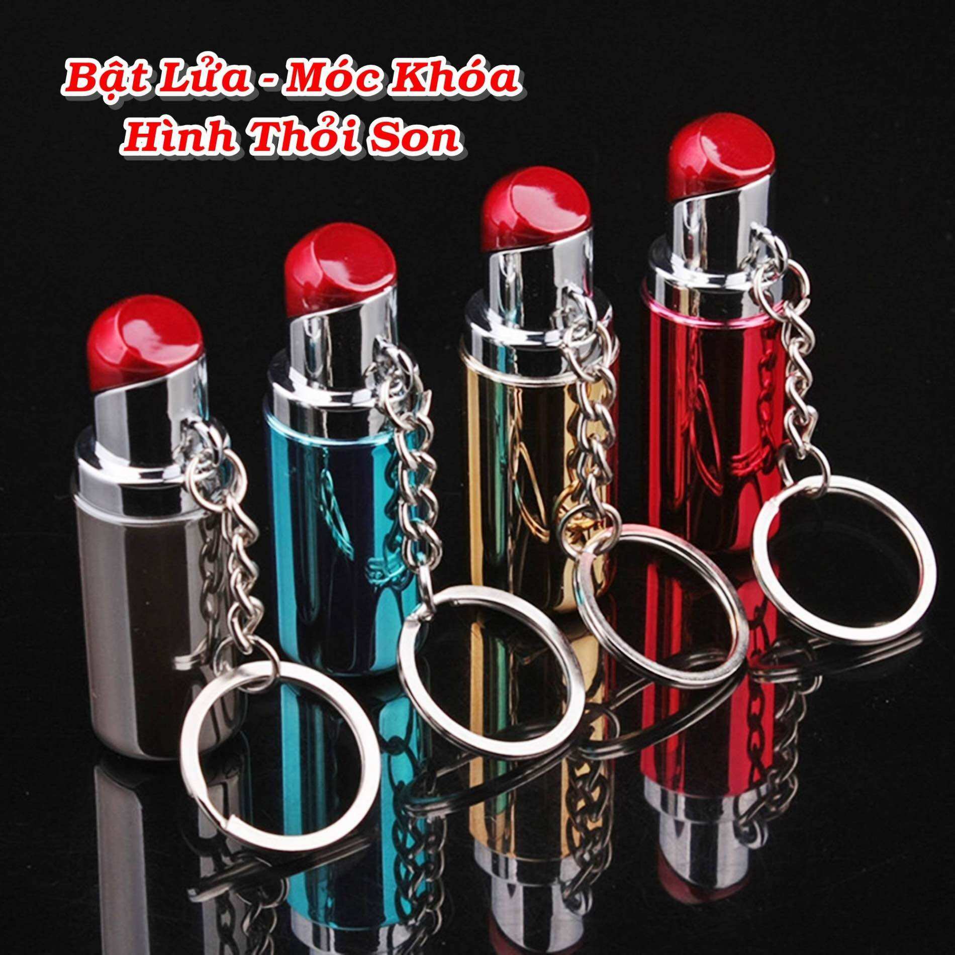 [HCM] Bật Lửa Móc Khoá Đa Năng Hình Thỏi Son (Nhiều Màu)