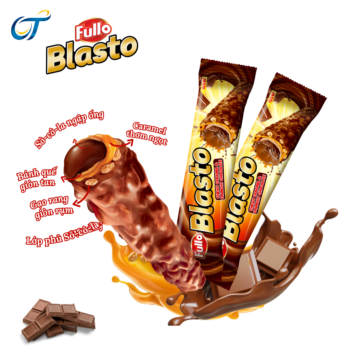 Combo 2 Fullo Blasto (Chocolate and Strawberry Chocolate) _ 5-Layer Chocolate-Coated Waffle Imported from Indonesia