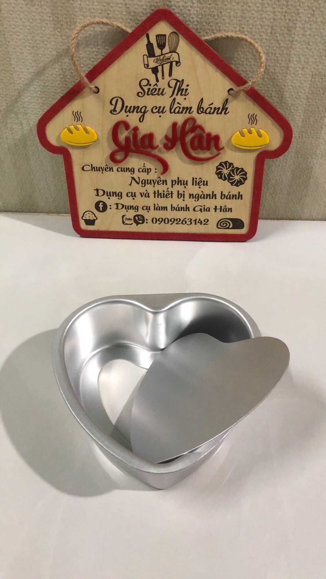 Khuôn trái tim đúc đế rời 13cm