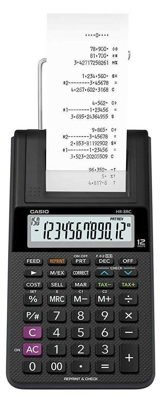 Máy tính in giấy Casio HR-8RC Chính Hãng