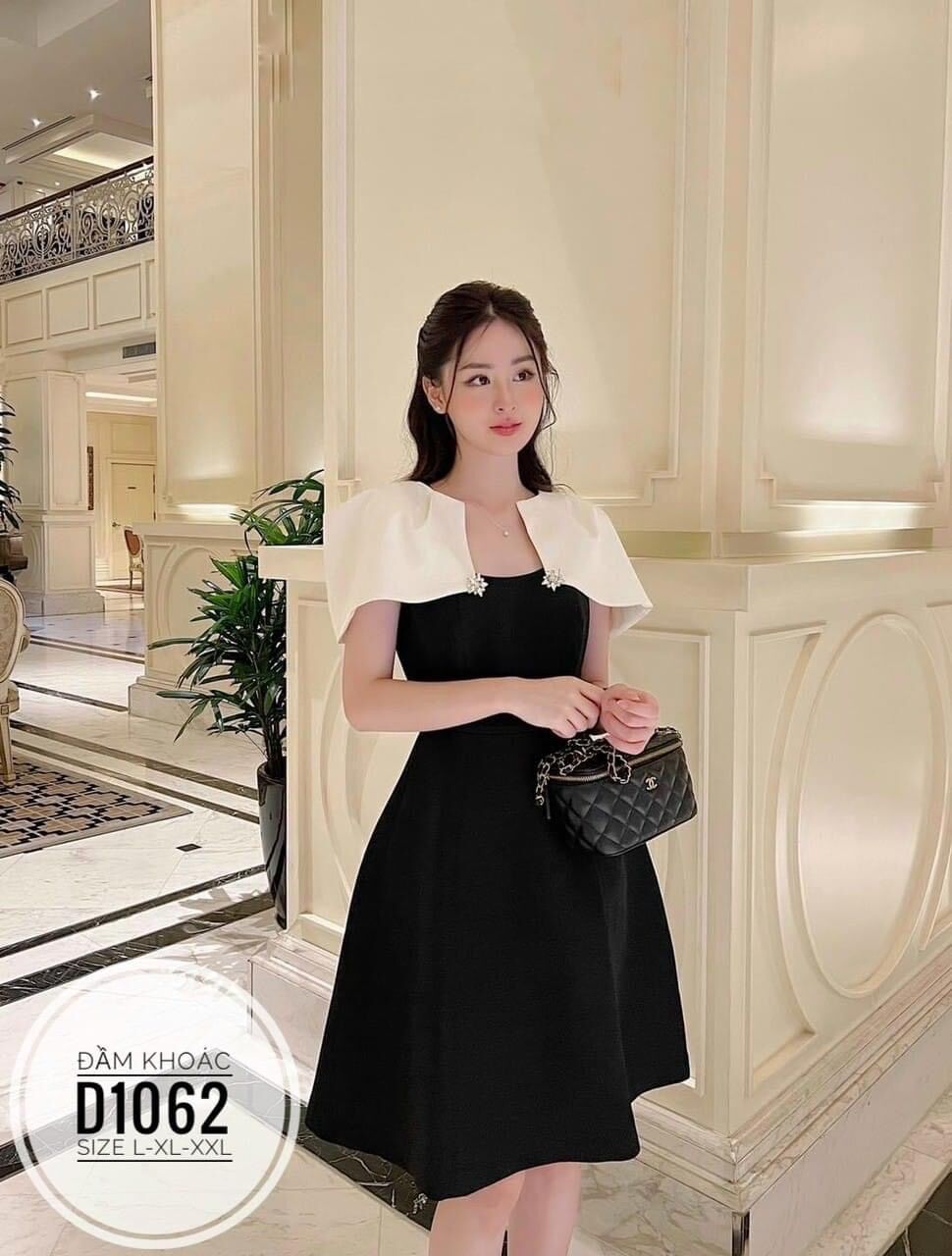 60-90kg Bigsize Đầm khoác đính đá D1062