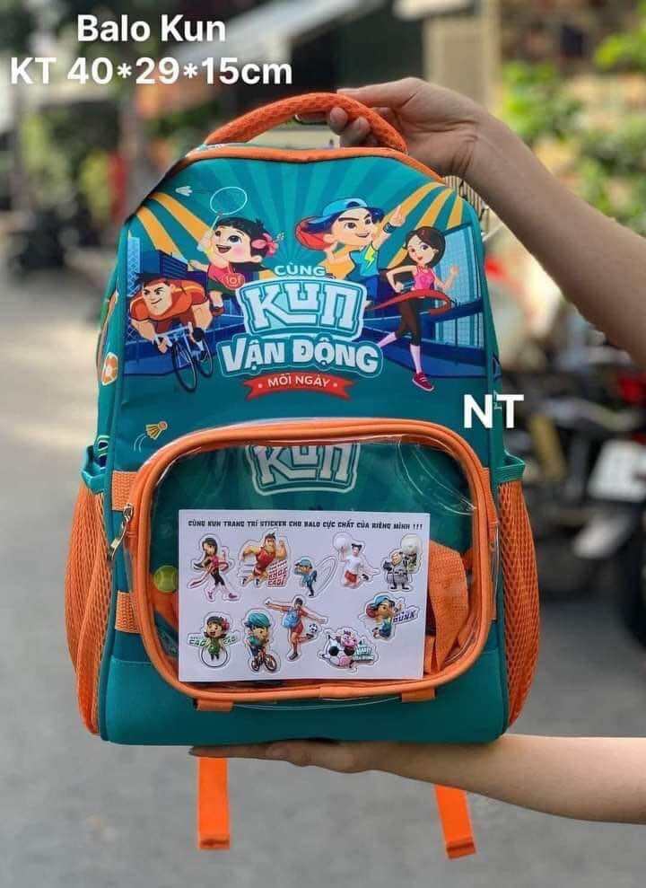 Balo kun chống gù 2 trong 1 cho bé cấp 1 cấp 2