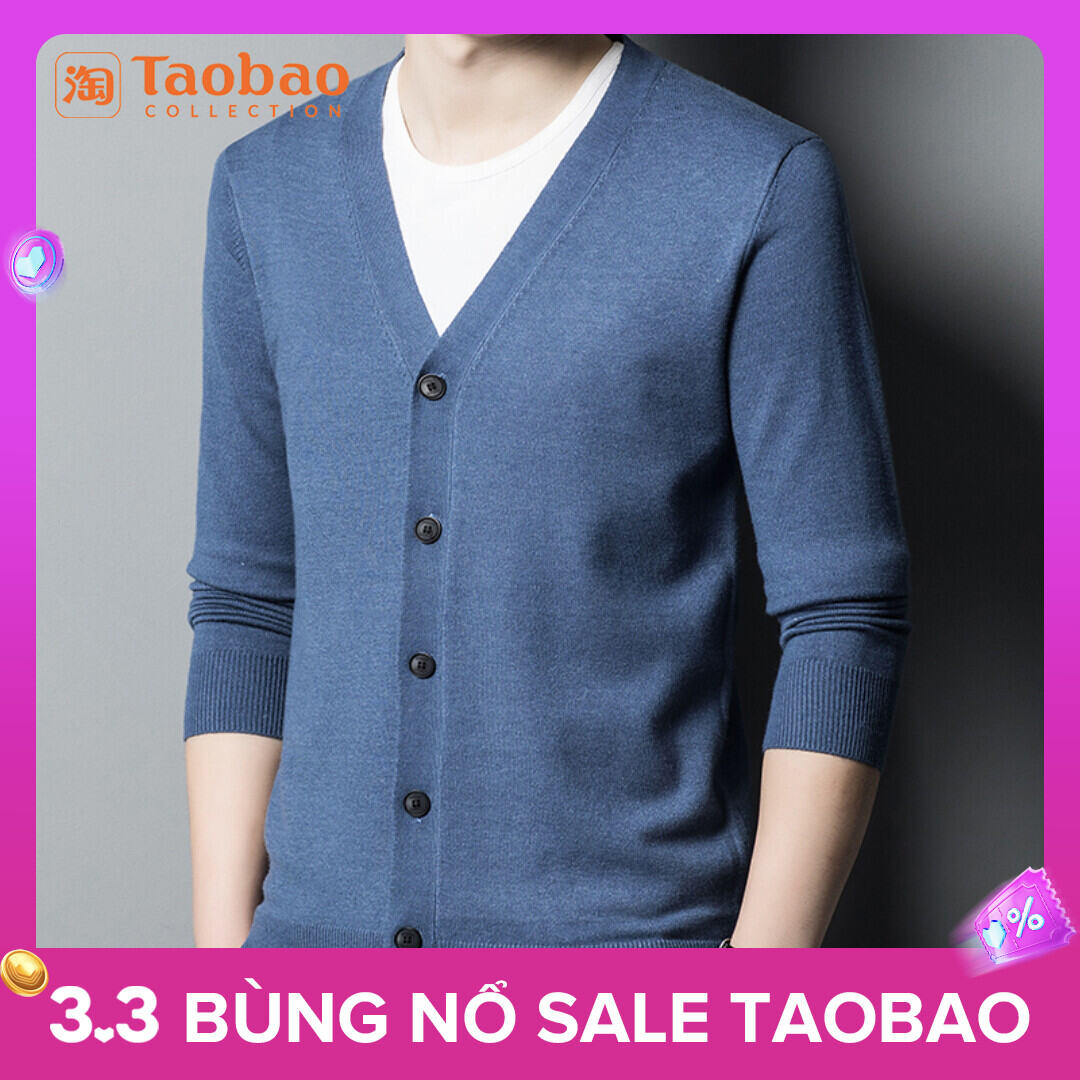 Áo Dệt Kim Lông Cừu Áo Khoác Cardigan Nam Áo Len Mặc Ngoài Nam Mẫu Xuân Thu Thường Ngày Công Sở Phong Cách Hàn Quốc Mẫu Mới Năm 2023