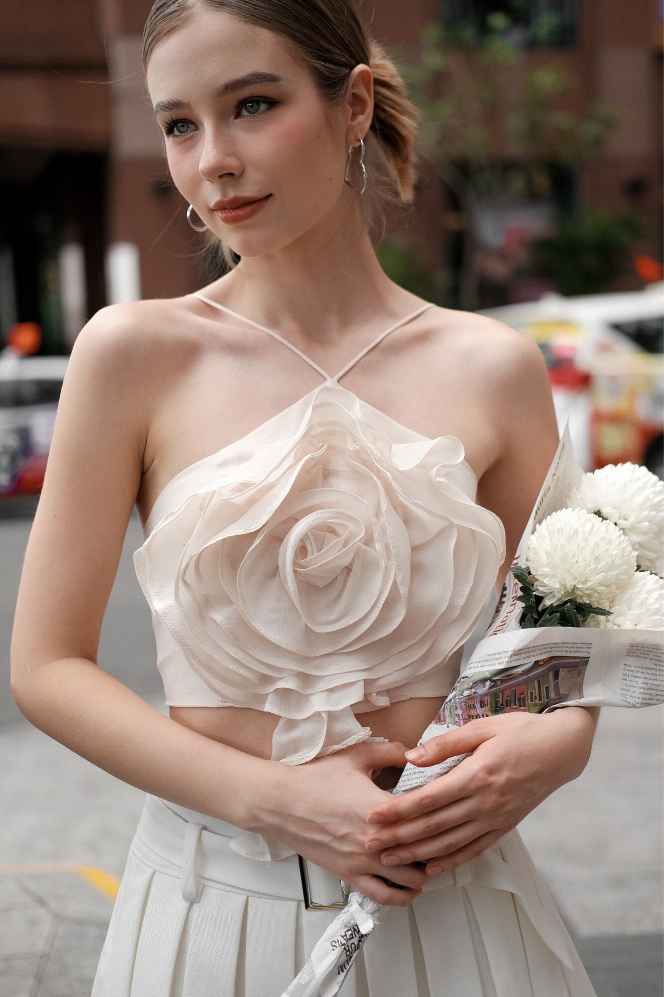 Áo hai dây kiểu nữ blooming top