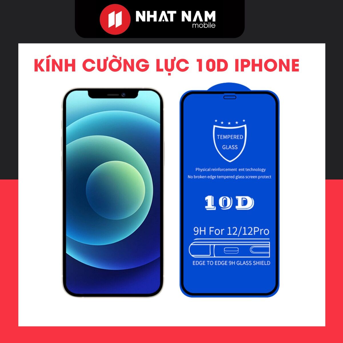 Kính cường lực ip 10d full màn từ 6g đến 13promax- siêu bền- siêu cứng