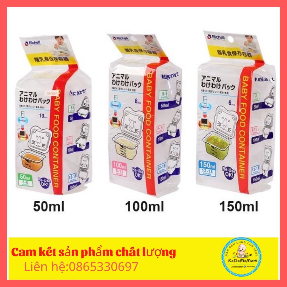 Khay Trữ Đông Richell bộ chia thức ăn Nhật Bản